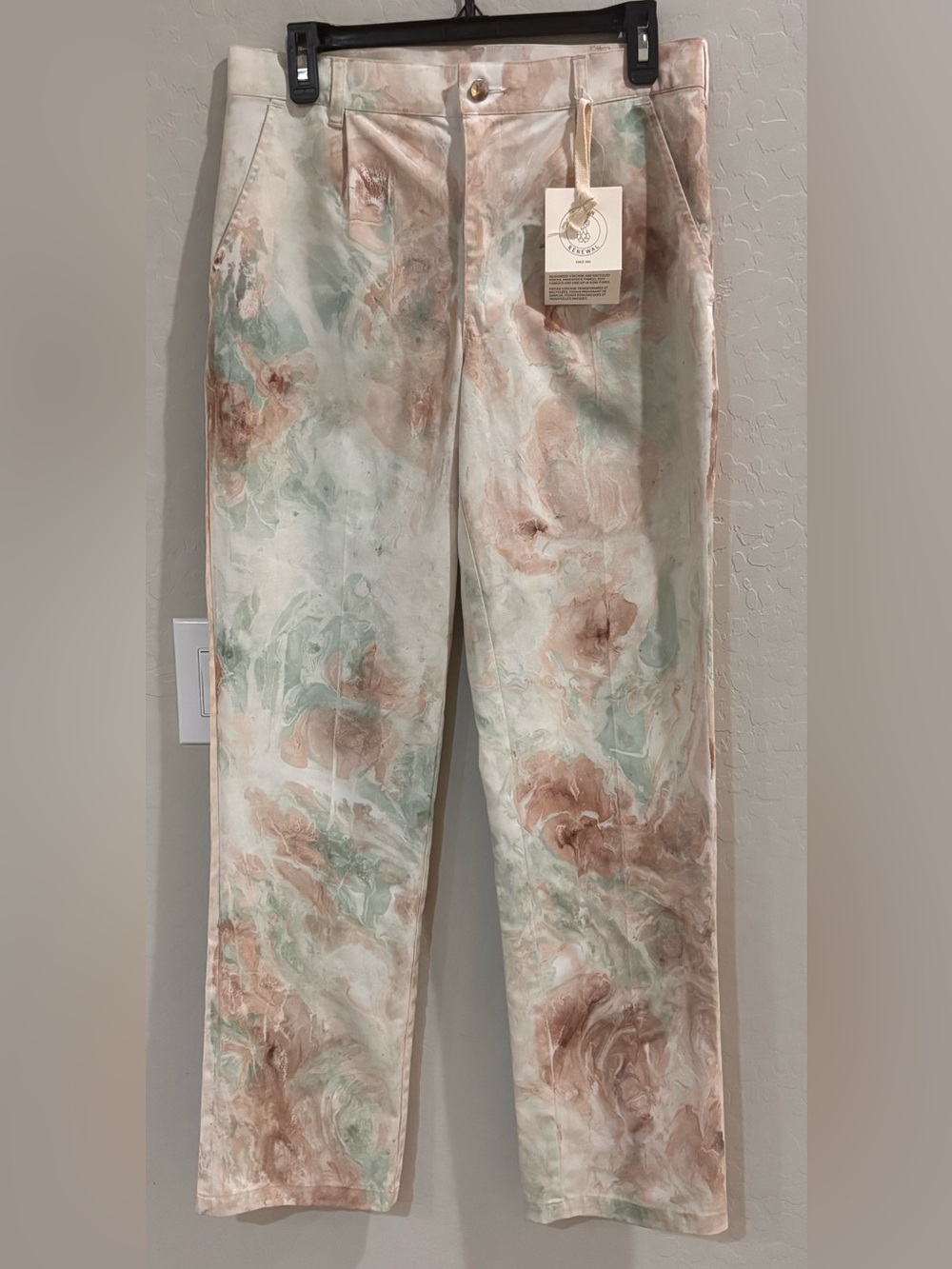 Urban Renewal Unisex Pleated Marble Dye German Military Surplus Pants